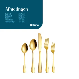Belnea Luxe Bestekset Goud 20-delig 4 Persoons