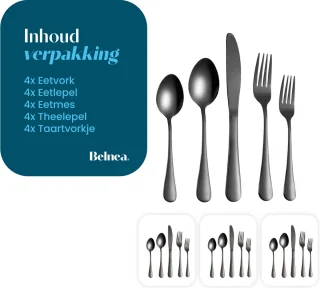 Belnea Luxe Bestekset Zwart 20-delig 4 Personen