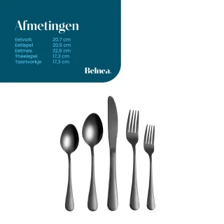Belnea Luxe Bestekset Zwart 20-delig 4 Personen