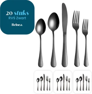 Belnea Luxe Bestekset Zwart 20-delig 4 Personen