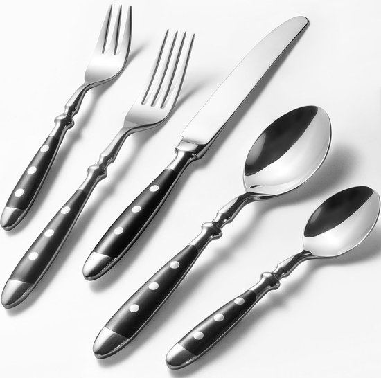 Berlijn bestekset 6 personen roestvrij staal zwart handvat review