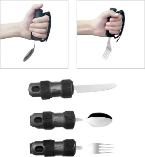 Bestek set soft grip zwart 3-delig