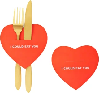 Bestekhouders I could eat you rood 4 stuks 11,5 cm