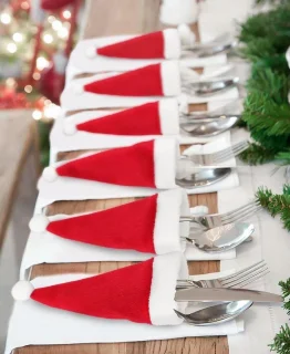 Bestekmutsjes Kerst - 6 stuks