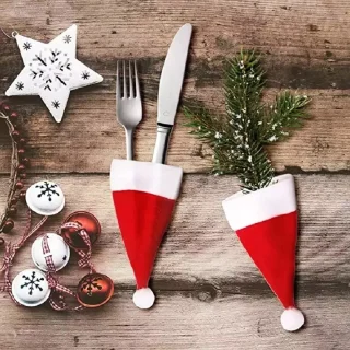Bestekmutsjes Kerst - 6 stuks