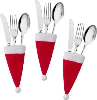 Bestekmutsjes Kerst - 6 stuks