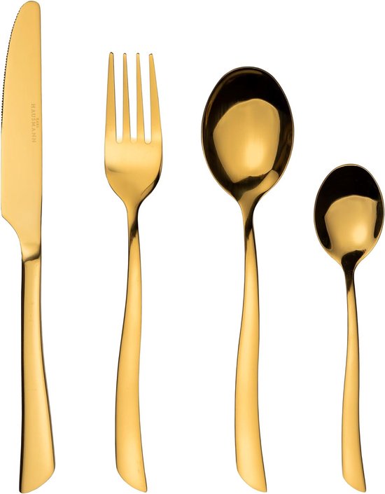 Bestekset 16-delig RVS Goud voor 4 Personen