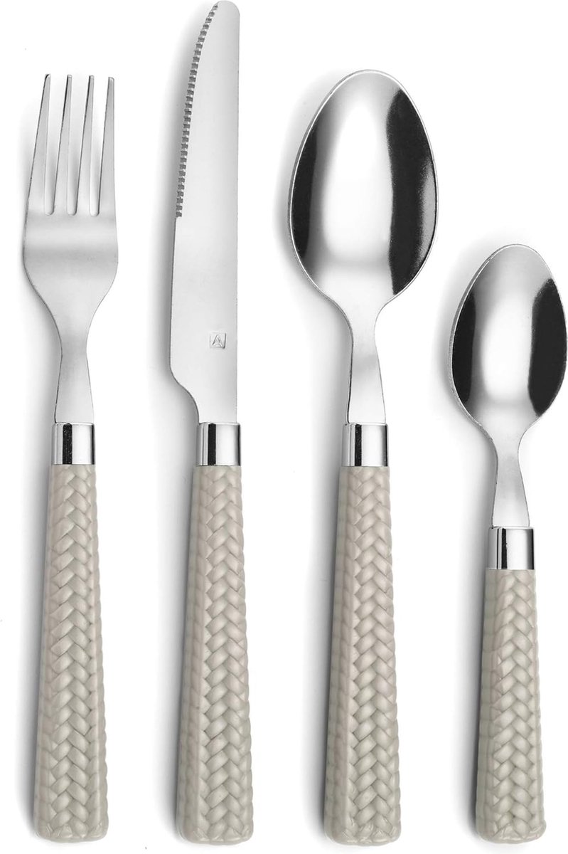De Bestekset 24-delig 18/0 RVS Gevlochten Design voor 6 Personen in één oogopslag