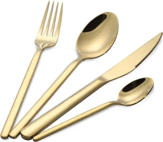 Bestekset 24-delig - goud - roestvrijstaal