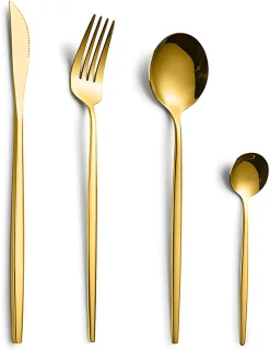Bestekset 24-Delig Goud RVS voor 6 Personen