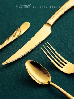 Bestekset 24-delig goudkleurig rvs 18/10