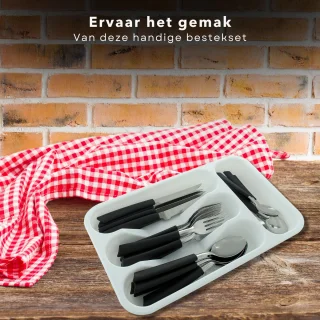 Bestekset 24-delig met bestekbak