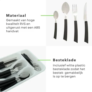 Bestekset 24-delig met bestekbak