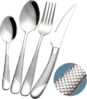Bestekset 24-delig Modern gesmeed Rvs 18/10