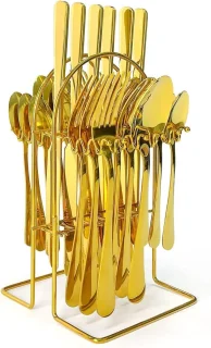 Bestekset 24-delig roestvrij staal goud