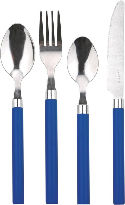 Bestekset 24-delig Roestvrij Staal Zilver Blauw
