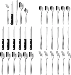 Bestekset 30 delig - eetgerei set - roestvrij staal - 6 personen - zilver