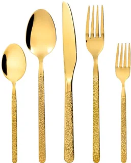 Bestekset 30-delig gouden 6 persoons roestvrij staal
