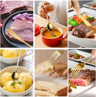Bestekset 30-delig Gouden Spiegel RVS voor 6 Personen
