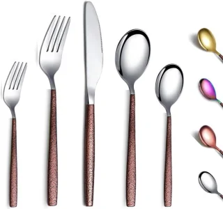 Bestekset 30-delig titanium coating RVS goud 6 personen