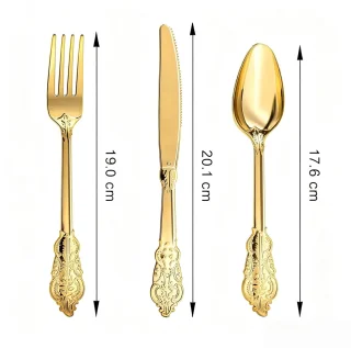 Bestekset 30 delig vintage goudkleurig