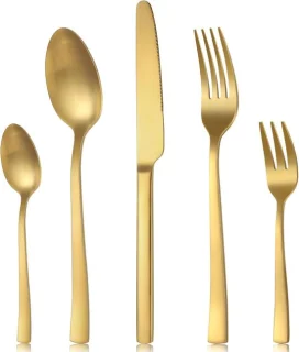 Bestekset 30-delig voor 6 personen, goud