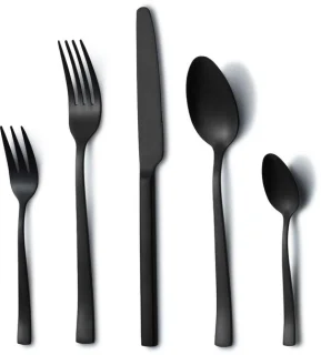 Bestekset, 30-delig, voor 6 personen, zwart