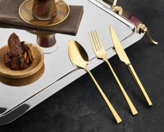 Bestekset 36-delig 18/10 roestvrij staal gold 6-personen 2024 model