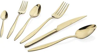 Bestekset 36-delig 18/10 roestvrij staal gold 6-personen 2024 model