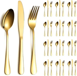 Bestekset 36-delig goud, service voor 12 personen