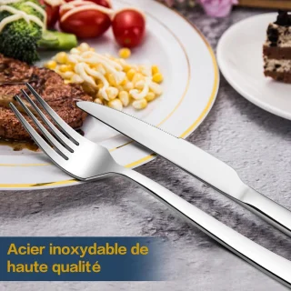 Bestekset 36-delig RVS met steakmes voor 6 personen zilver