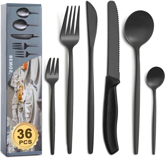 Bestekset 36-delig voor 6 personen met steakmessen