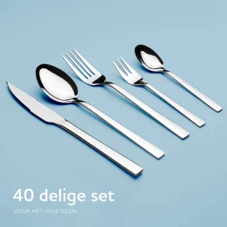 Bestekset 40-delig RVS 8 Persoons Zilver
