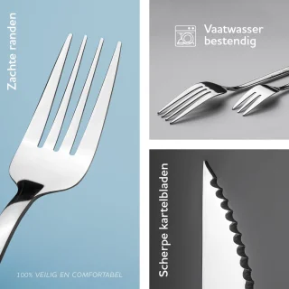 Bestekset 40-delig RVS 8 Persoons Zilver