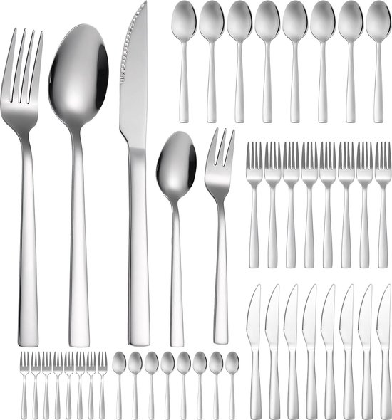Bestekset 40-delig RVS 8 Persoons Zilver review