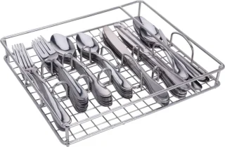 Bestekset 45-delig RVS met metalen tray