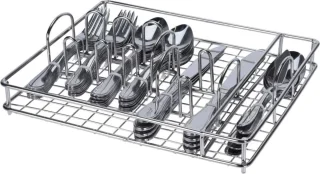 Bestekset 45-delig RVS met metalen tray