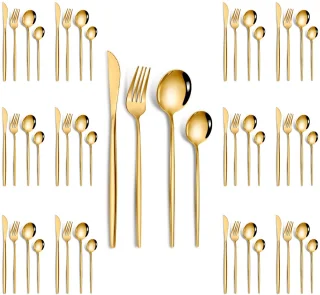 Bestekset 48-Delig Goud RVS voor 12 Personen