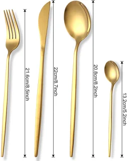 Bestekset 48-Delig Goud RVS voor 12 Personen