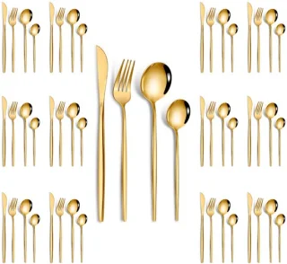 Bestekset 48-Delig Goud RVS voor 12 Personen