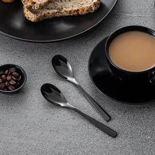 Bestekset 48-delig zwart 18/10 staal voor 12 personen