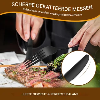Bestekset 5-delig RVS Zwart