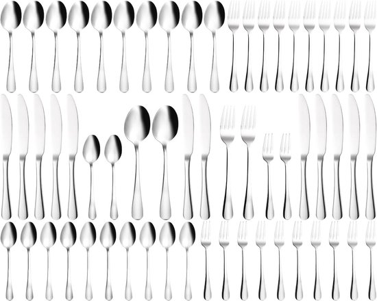 Bestekset 60-delig Hoogglans RVS voor 12 Personen review