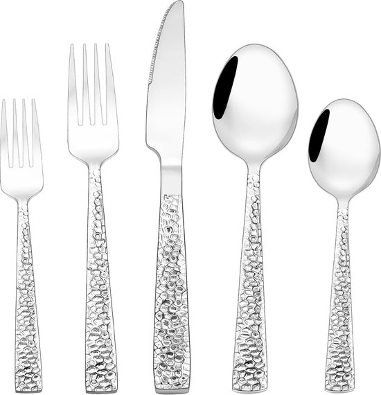 Bestekset 60-delig RVS voor 12 personen zilver