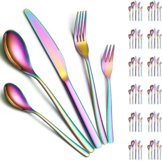 Bestekset 60 delig titanium plating voor 12 personen