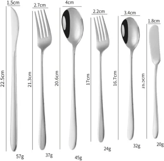 Bestekset 8-delig - Serviesset 6-delig