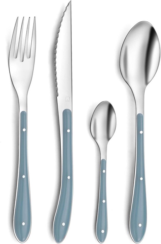 Bestekset Denimblauw 24-delig voor 6 personen