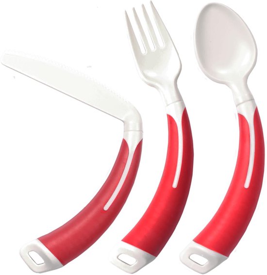 Bestekset Flexi 3-delig rechts rood
