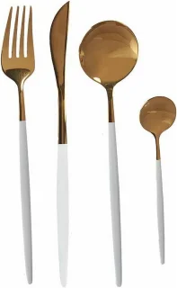 Bestekset Gouden Wit RVS 8-delig