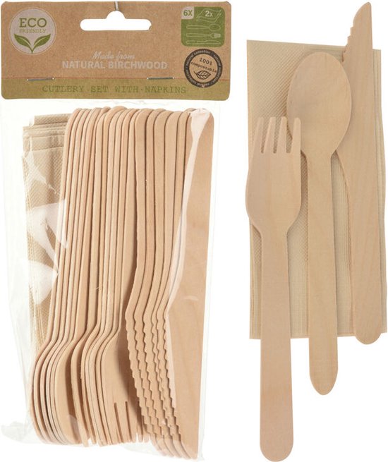 Bestekset Hout 24-delig 16 cm
